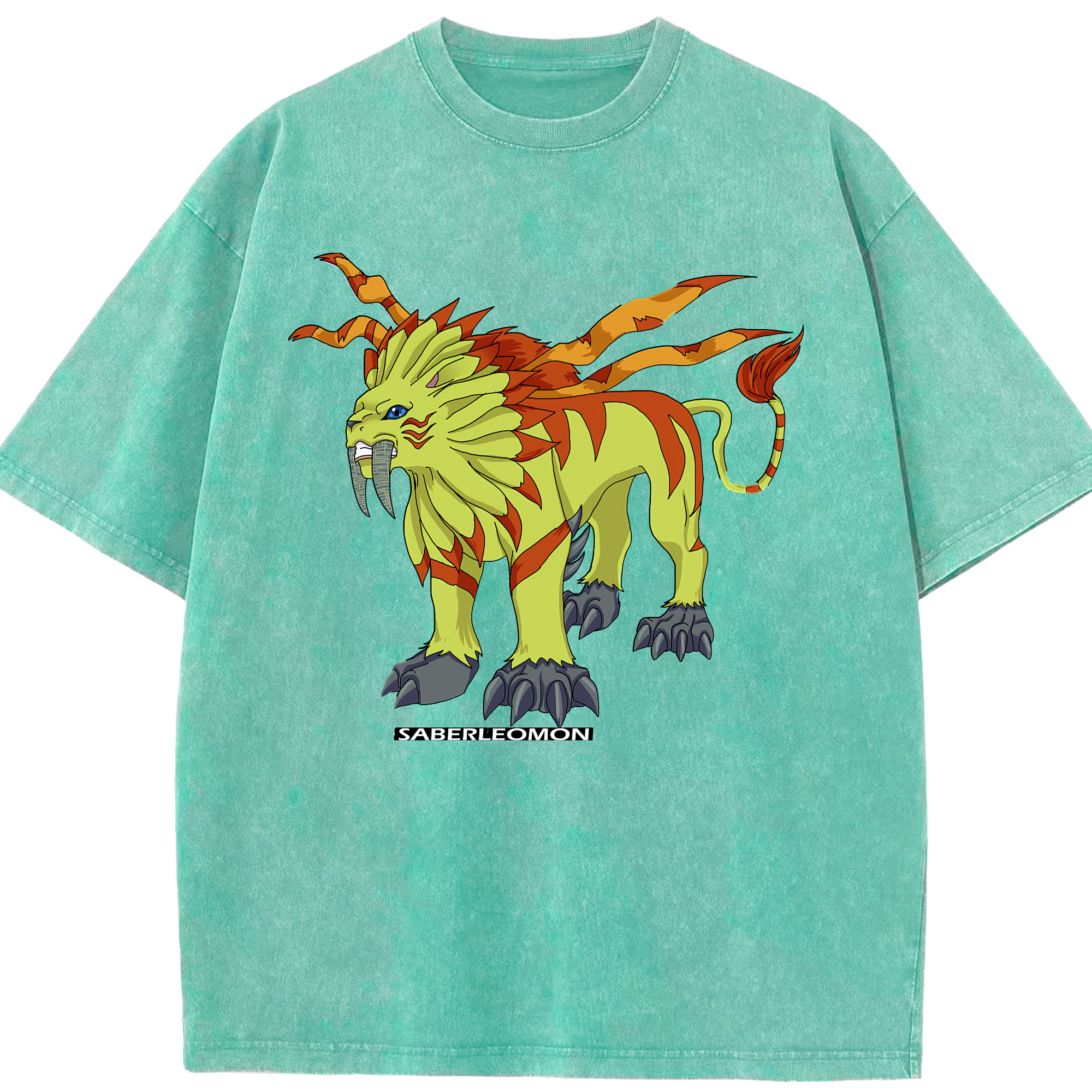 （画像用） Digimon デジタルモンスター/デジモン 綿100% ヴィンテージ風 半袖Tシャツ（フロントプリント）